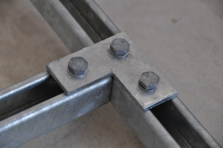 Three Hole Flat Corner Bracket, Steel, EG, 3.5" x 3.5"