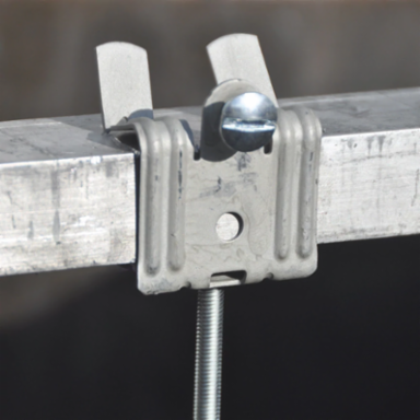 Hammer-On Flange Clip, Bottom Mount, Spring Steel, 13/16"–1 1/8" Flange