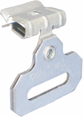 H-MSS Inline Strap Hanger with Flange Clip, 0.3125"–0.5" Flange, 1 1/4" Max Strap