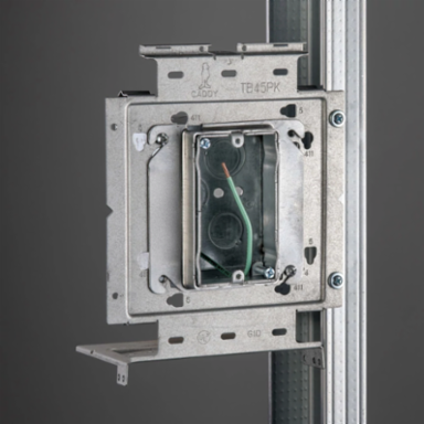 Box Mounting Plate with Far Side Support on Stud Assembly, OBB4 ADJ DG MR