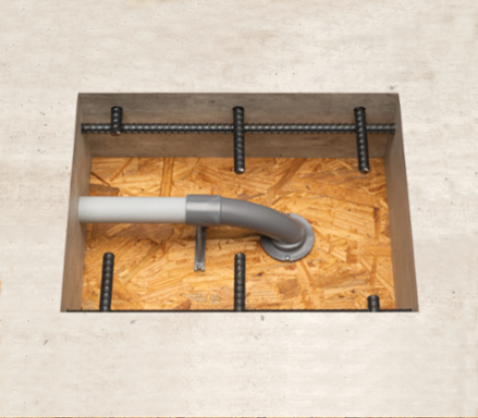 In-Deck Conduit Support, Reinforced Conduit Stub Down, 3/4" PVC, 3/4" Fitting