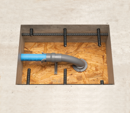 In-Deck Conduit Support, Reinforced Conduit Stub Down, 1" ENT, 1" Fitting