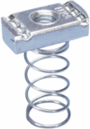Strut Nut with Spring, Channel Type A, Steel, EG, 1/2" Rod