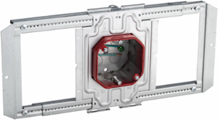Adjustable Fire Octagon Box with Mounting Plate, 1/2"-1 1/2" Wall Thickness