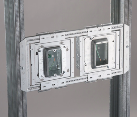 Heavy Duty Telescoping Bracket Between Stud Assembly, Adj. Double Gang Mud Ring