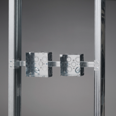 Telescoping box bracket 11"–18" stud space 1 1/2" 2 1/8" box depth