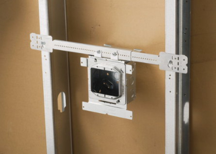 Telescoping box bracket 11"–18" stud space 1 1/2" 2 1/8" box depth