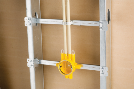Telescoping box bracket 11"–18" stud space 1 1/2" 2 1/8" box depth
