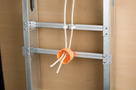 Telescoping box bracket 11"–18" stud space 1 1/2" 2 1/8" box depth