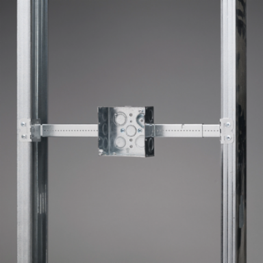 Telescoping box bracket 11"–18" stud space 1 1/2" 2 1/8" box depth