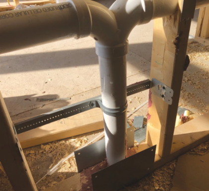 Telescoping box bracket 17"–26" stud space 1 1/2", 2 1/8", 2 1/2" box depth