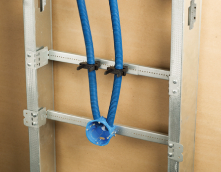 Telescoping box bracket 17"–26" stud space 1 1/2", 2 1/8", 2 1/2" box depth