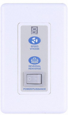 WALL CONTROL FOR CP48D, CP56D, CP60D, CP48DW, CP56DW AND CP60DW DC INDUSTRIAL FANS ONLY