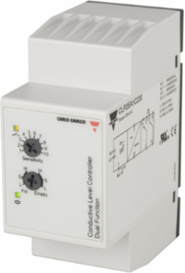 Conductive Level Controller, 2 x DPDT Relay Output, 115VAC, IP20, 35.5x81x60.2mm