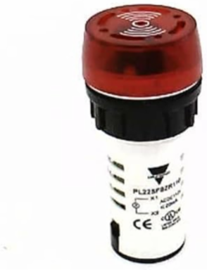 PLT LIGHT RED FLASHING BUZZER 110 VAC/DC