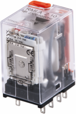 DPDT Relay 10A 250VAC/30VDC, 230VAC Coil, IP40, 28mm Width, 36mm Depth