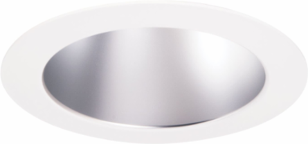 4" Conical Reflector, Medium Distribution, Semi-Specular Clear with White Flange