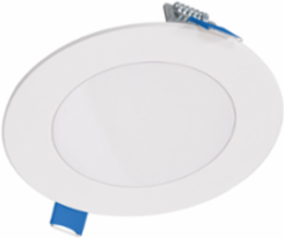 4-Inch LED smooth lens downlight with plastic housing and remote driver / junction box with Selectable CCT (2700K-3500K)