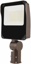 LSF Floodlight, Slipfitter and Trunnion, Selectable CCT: 3000K/4000K/5000K, Selectable Lumens: 9000-12,000-15,000-20,000, 120W, 70 CRI, 120-347V, 50-60 Hz, Dusk-to-Dawn via Button-type photocontrol