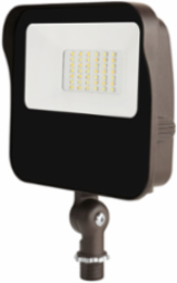 LSF Floodlight, Slipfitter and Trunnion, Selectable CCT: 3000K/4000K/5000K, Selectable Lumens: 1700-2500-3500-4000, 25W, 70 CRI, 120-347V, 50-60 Hz, Dusk-to-Dawn via Button-type photocontrol