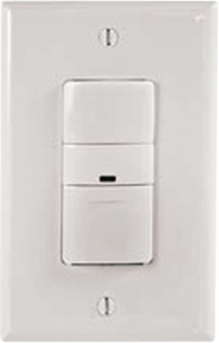 PIR Single Level, No Neutral, 120V Wall Switch Sensor, White.
