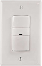 PIR Single Level, No Neutral, 120V Wall Switch Sensor, White.