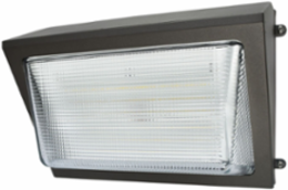 Large LED Wall Pack, Selectable Lumen: 17,300-21,000 / 120-150W, Selectable CCT: 3000, 3500, 4000, 5000, 6500K / 80CRI, 120-347V, 50/60Hz, Selectable Dusk-to-Dawn via Button-type photocontrol