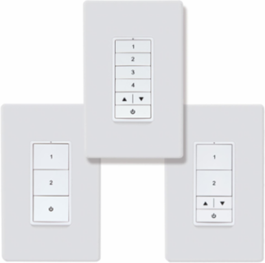 WaveLinx Lite Battery Powered Wallstation, 5 Button Raise / Lower, White