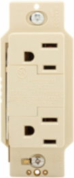 SurgeBloc Duplex Receptacle, 15A, 125V, NEMA 5-15R, 340J, Audible Alarm, Ivory