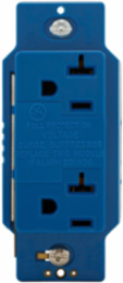 SurgeBloc Duplex Receptacle, 20A, 125V, NEMA 5-20R, 340J, Audible Alarm, Blue