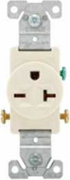 Single Receptacle, Commercial Specification Grade, 20A, 250V, NEMA 6-20R, Almond
