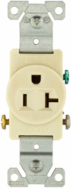 Single Receptacle, Commercial Specification Grade, 20A, 125V, NEMA 5-20R, Almond