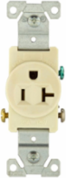 Single Receptacle, Commercial Specification Grade, 20A, 125V, NEMA 5-20R, Almond
