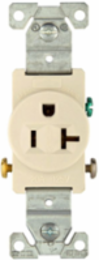 Single Receptacle, Commercial Specification Grade, 20A, 125V, NEMA 5-20R, Light Almond