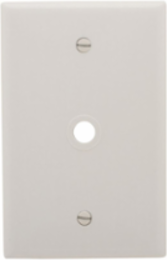 Telephone and Coaxial Wallplate, Single-Gang, Mid-Size, White