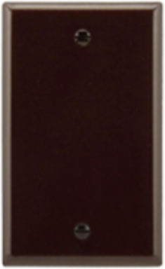 Blank Wallplate, Single-Gang, Standard, Thermoset, Brown