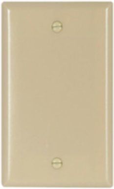 Blank Wallplate, Single-Gang, Standard, Thermoset, Ivory
