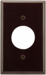 Single Receptacle Wallplate, Single-Gang, Standard, 1.406 in Hole, Thermoset, Brown