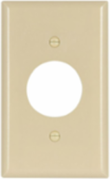 Single Receptacle Wallplate, Single-Gang, Standard, 1.406 in Hole, Thermoset, Ivory