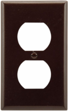 Duplex Receptacle Wallplate, Single-Gang, Standard, Thermoset, Brown