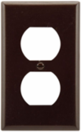 Duplex Receptacle Wallplate, Single-Gang, Standard, Thermoset, Brown