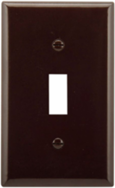 Toggle Switch Wallplate, 1-Gang, Standard, Thermoset, Brown