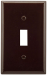 Toggle Switch Wallplate, 1-Gang, Standard, Thermoset, Brown