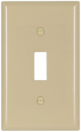 Toggle Switch Wallplate, 1-Gang, Standard, Thermoset, Ivory (2134V-BOX)