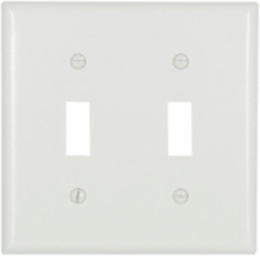 Toggle Switch Wallplate, 2-Gang, Standard, Thermoset, White (2139W-BOX)