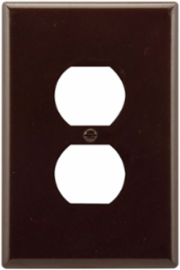 Duplex Receptacle Wallplate, 1-Gang, Oversize, Thermoset, Brown