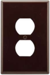 Duplex Receptacle Wallplate, 1-Gang, Oversize, Thermoset, Brown
