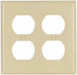 Duplex Receptacle Wallplate, 2-Gang, Standard, Thermoset, Ivory (2150V-BOX)