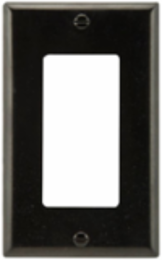 Decorator/GFCI Wallplate, 1-Gang, Standard, Thermoset, Black
