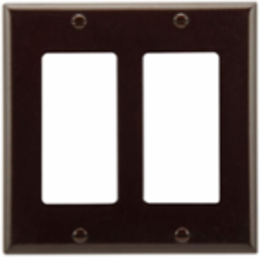 Decorator/GFCI Wallplate, 2-Gang, Standard, Thermoset, Brown